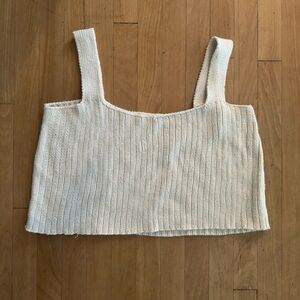 Honest Cotton Cream Square Knit Tank 100% Cotton OS